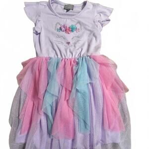 Adorable Cat-Themed Tulle Dress for Girls, Size 6